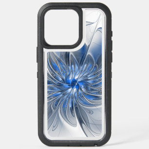 Abstract Blauw Grijs Waterverf Fractal Art Flower