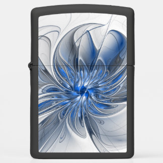 Abstract Blauw Grijs Waterverf Fractal Art Flower