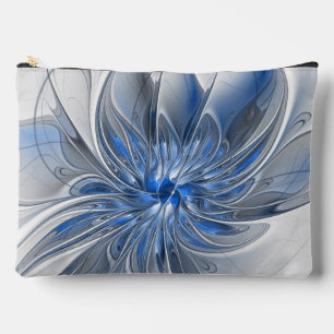 Abstract Blauw Grijs Waterverf Fractal Art Flower Etui