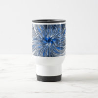 Abstract Blauw Grijs Waterverf Fractal Art Flower