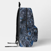 Abstract Blauw Grijs Zwart Fractal Bedrukte Rugzak (Links)