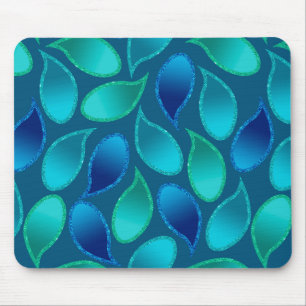 Abstract blauw groen blauwgroen vredesoekregendrup muismat