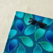 Abstract blauw groen blauwgroen vredesoekregendrup strandlaken (In situ)