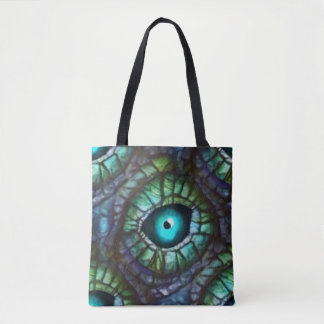 Abstract Blauw Groen Oog Draagtas