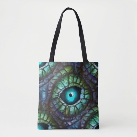 Abstract Blauw Groen Oog Draagtas (Voorkant)