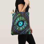 Abstract Blauw Groen Oog Draagtas (Dichtbij)