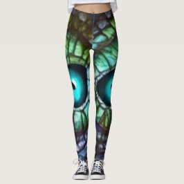 Abstract blauw groen oog leggings