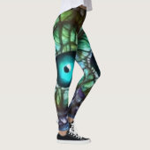 Abstract blauw groen oog leggings (Rechts)