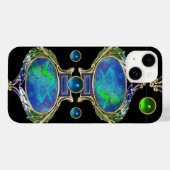 ABSTRACT BLAUW GROEN OPAL EFFECT MET GEMSTONES Case-Mate iPhone CASE (Achterkant (horizontaal))
