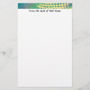 Abstract Blauw Groen Paarse Patroon Stationery Briefpapier
