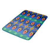 Abstract blauw groen rood badmat (Gekanteld)