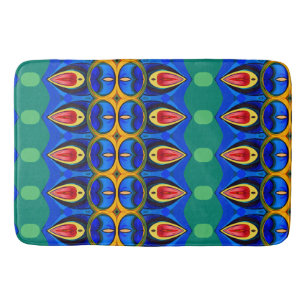 Abstract blauw groen rood badmat