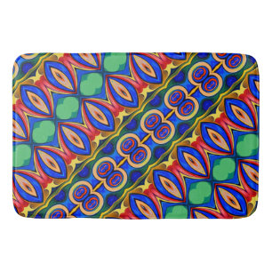 Abstract blauw groen rood badmat