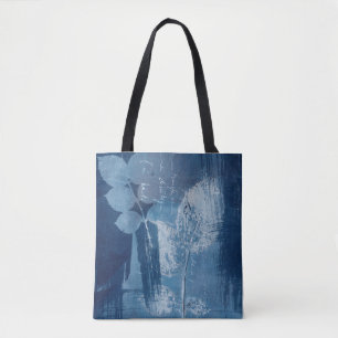 Abstract blauw grunge artwork draagtas