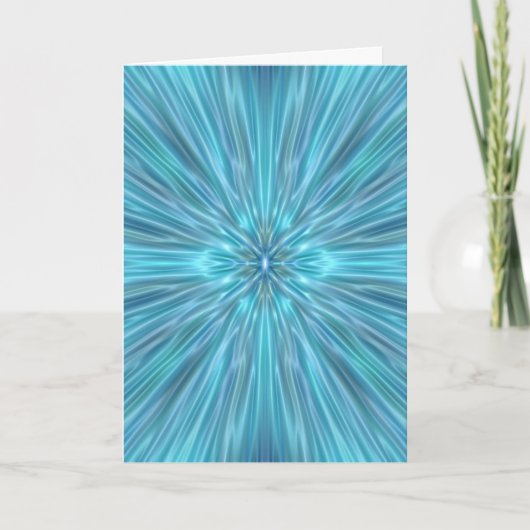 Abstract blauw, Happy Birthday Kaart (Voorkant)