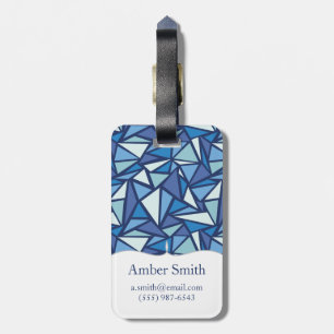 Abstract blauw ICS-patroon Bagagelabel