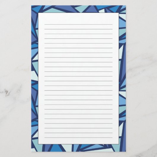 Abstract blauw ICS-patroon Briefpapier (Voorkant)