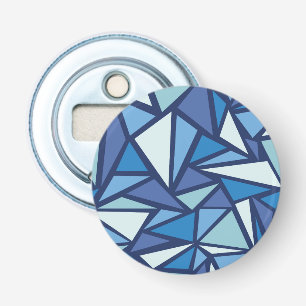 Abstract blauw ICS-patroon Button Flesopener