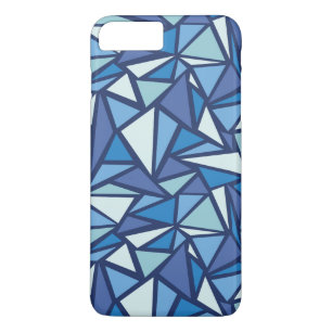 Abstract blauw ICS-patroon iPhone 8 Plus / 7 Plus Hoesje