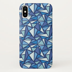 Abstract blauw ICS-patroon iPhone X Hoesje