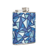 Abstract blauw ICS-patroon Heupfles (Rechts)