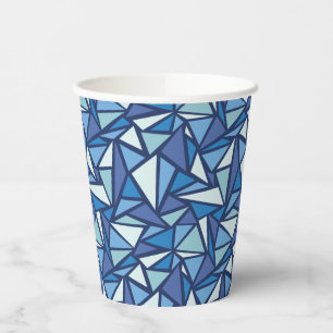 Abstract blauw ICS-patroon Papieren Bekers