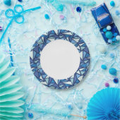 Abstract blauw ICS-patroon Papieren Bordje (Feest)
