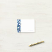 Abstract blauw ICS-patroon Post-it® Notes (Op bureau)