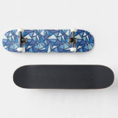Abstract blauw ICS-patroon Skateboard (Horizontaal)