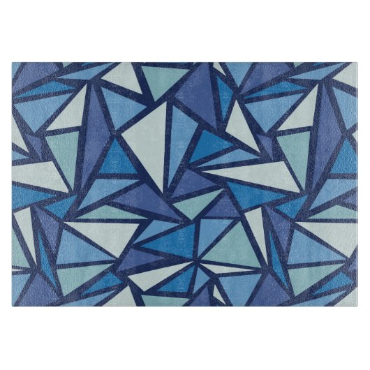 Abstract blauw ICS-patroon Snijplank (Voorkant)