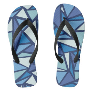 Abstract blauw ICS-patroon Teenslippers