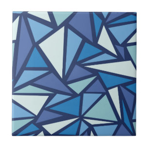 Abstract blauw ICS-patroon Tegeltje