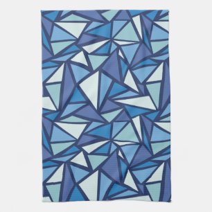 Abstract blauw ICS-patroon Theedoek