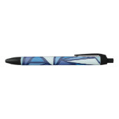 Abstract blauw ICS-patroon Zwarte Inkt Pen (Bovenkant)