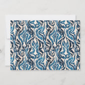 Abstract Blauw Ikat Algemeen Feestje Kaart (Achterkant)