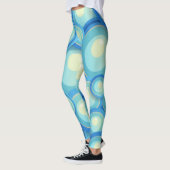 Abstract blauw in groen leggings (Links)