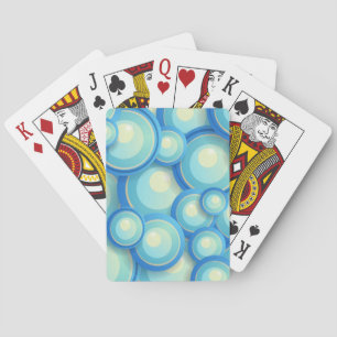 Abstract blauw in groen pokerkaarten