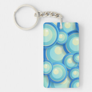 Abstract blauw in groen sleutelhanger