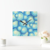 Abstract blauw in groen vierkante klok (Huis)