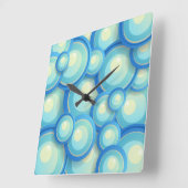 Abstract blauw in groen vierkante klok (Hoek)