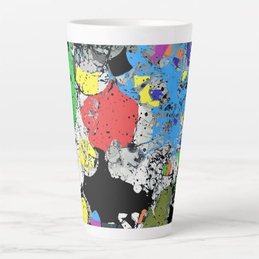 Abstract blauw kunstblauw zwart latte mok (Voorkant)