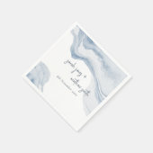 Abstract blauw kuststrand Waterverf bruiloft Servet (Hoek)