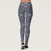 Abstract blauw Mandala Leggings (Achterkant)