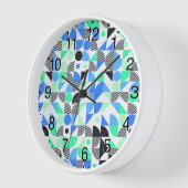 Abstract blauw mintgroen zwart geometrisch (Hoek)