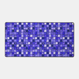 Abstract Blauw Mozaïekontwerp Met Glanzende Textur Bureaumat