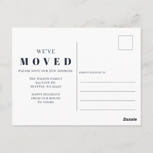 Abstract Blauw Nieuw Huis voor Feestdagen Foto Ver Briefkaart (Achterkant)