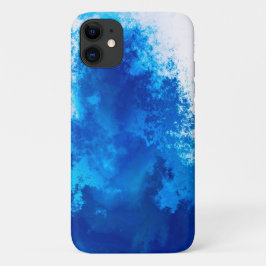 Abstract blauw onontwerp met effen kleur iPhone 11 hoesje