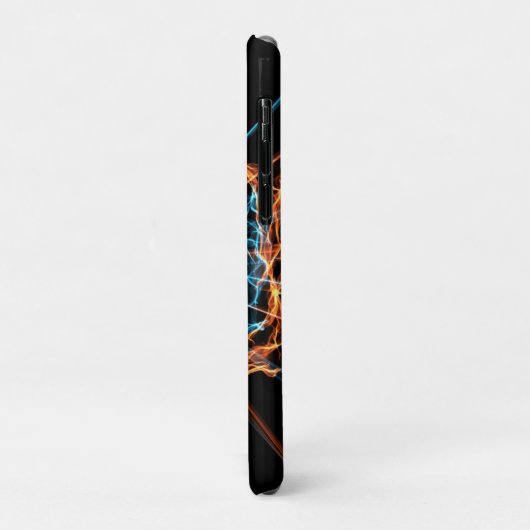 Abstract Blauw Oranje Flames Hexagon Case-Mate iPhone Case (Achterkant/links)