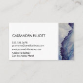 Abstract   blauw Paars-alcoholinkt Vloeibaar art Visitekaartje (Achterkant)