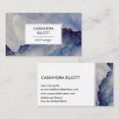 Abstract   blauw Paars-alcoholinkt Vloeibaar art Visitekaartje (Voorkant / Achterkant)